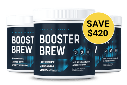 Booster Brew supplement jar — official product image